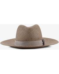 Brunello Cucinelli - Raffia Fedora Hat With Monili Detail - Lyst
