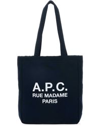 A.P.C. - Canvas Lou Rue Madame Shopping Bag - Lyst
