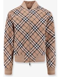 Burberry - Wool Blend Jacket With Check Print - Lyst