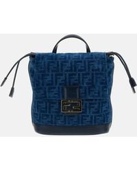 Fendi - Backpack Denim Flock Ffbackpack Denim Flock Ff - Lyst