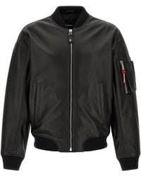 DSquared² - Leather Bomber Jacket - Lyst