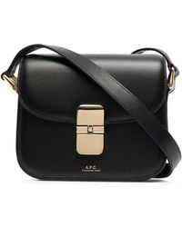 A.P.C. - Smooth Leather Flap Crossbody Handbag For - Lyst