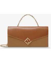 Fendi - On Chain Ff Diamonds Leather Wallet - Lyst
