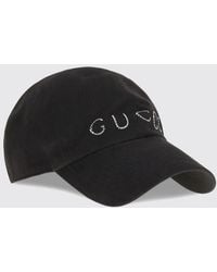 Gucci - Cotton Twill Baseball Cap With Rhinestone Logo And Rigid Visor - Lyst