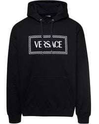 Versace - Hoodie With Contrasting Logo Lettering Print - Lyst