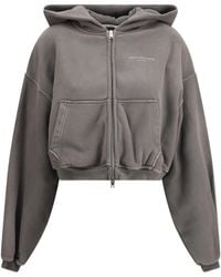 Alexander Wang - Oversized Cropped Zip-Up Hoodie - Lyst