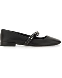 Versace - Gianni Ribbon Leather Ballerina Flats With Studded Bow - Lyst