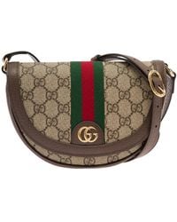 Gucci - 'Ophidia' Mini And Ebony Crossbody Bag With Web Detail - Lyst