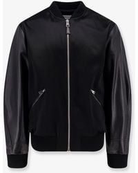 Givenchy - Cotton And Nylon Jacket With Leather Sleeves - Lyst