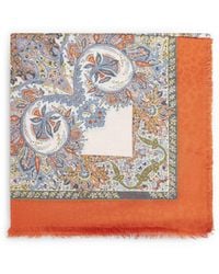 Etro - Cotton Blend Floral Paisley-Pattern Shawl - Lyst