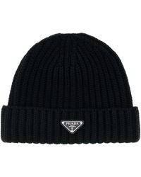 Prada - Milano Logo Beanies Hat - Lyst