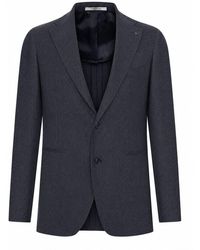 Tagliatore - Textured Fabric Blazer Jacket With Two Buttons - Lyst