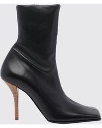 Alaïa - Smooth Leather Ankle Boots With A Square Toe And High Stiletto Heel - Lyst