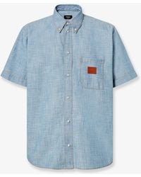 Fendi - Cotton Shirt With Denim Effect - Lyst
