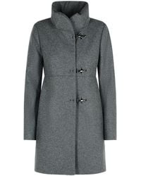 Fay - Graphite Wool Blend Coat - Lyst