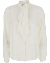 Max Mara - Shirt With Scarf Collar And Long Sleeves - Lyst