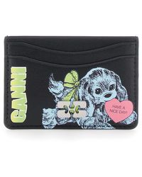 Ganni - Card Holder With Graphic Print On The Front - Lyst