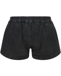 Rick Owens Concordians Fog Boxers Leather Shorts in Black | Lyst