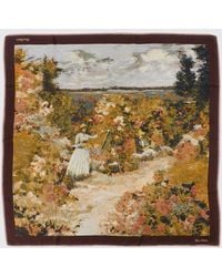Max Mara - Square Pure Silk Scarf With Graphic Print - Lyst