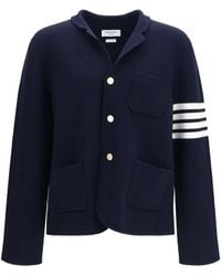 Thom Browne - Single-Breasted Wool Jacket With Four-Bar Sleeve Detail - Lyst