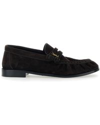 Saint Laurent - 'Le Loafer' Loafers With Hand-Stitched Moc Toe And Cassandre Plaque - Lyst