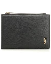 Saint Laurent - "Tiny Cassandre" Bi-Fold Wallet - Lyst