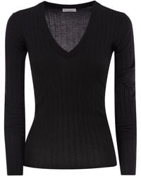 Brunello Cucinelli - Lightweight Cashmere And Silk Broad Rib Sweater - Lyst