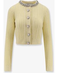 Self-Portrait - Wool Blend Cardigan With Rhinestones - Lyst