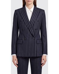 Max Mara - Pinstripe Double-Breasted Slim Fit Blazer - Lyst