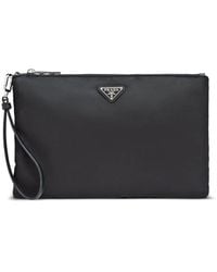 Prada - Re-Nylon Triangle-Logo Clutch Bag - Lyst