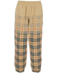 Burberry - 'Ronnie' Pants With Elastic Waist And All-Over Check Motif - Lyst