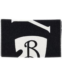 Burberry - Jacquard Logo Wool Scarf - Lyst