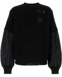 Sacai - Gonz Multi Patch Nylon Twill X Knit Sweater - Lyst