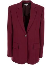 Stella McCartney - Bordeaux Single-Breasted Jacket With Notched Revers - Lyst