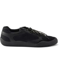 Prada - Speedrock Leather And Mesh Fabric Sneakers - Lyst