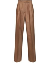 Etro - Camel Striped Wool Jacquard Double-Pleat Trousers - Lyst