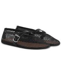 Alaïa - Rhinestone-Embellished Leather Ballet Flats - Lyst