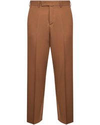 Fendi - Tobacco Wool Gabardine Cigarette Trousers - Lyst