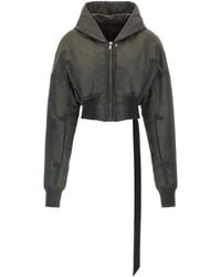 Rick Owens - 'Hooded Cropped Flight' Bomber Jacket - Lyst