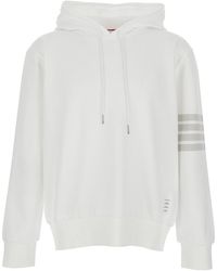 Thom Browne - Hoodie With Drawstring Hood And 4Bar Logo On The Sleeve - Lyst