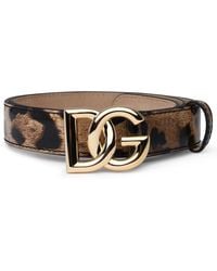 Dolce & Gabbana - Two-Color Shiny Leather Belt - Lyst