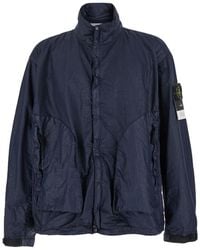 Stone Island - Tech Fabric Jacket With High Collar - Lyst