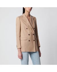 Tagliatore - Doublebreasted Pinstripe Linenblend Jacket - Lyst