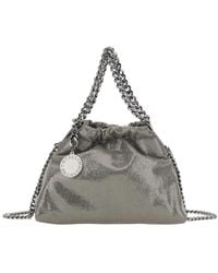 Stella McCartney - 'Falabella' Metallic Crossbody Bag With Chain-Link Shoulder Strap And Logo Charm On The Front - Lyst