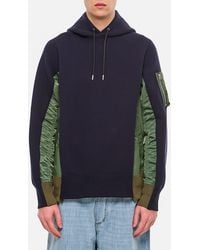 Sacai - Sponge Sweat X Nylon Twill Pullover - Lyst