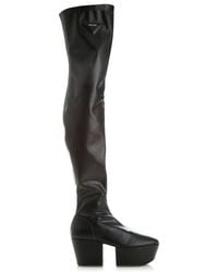 Prada - Technical Nappa Platform Thigh-high Boots - Lyst
