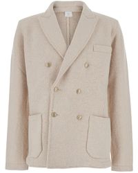 Eleventy - Textured Knit Blazer With Double Breasted Design - Lyst