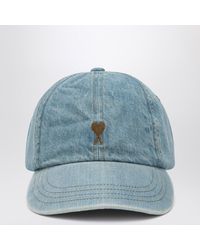Ami Paris - Ami De Caur Cotton Denim Cap - Lyst
