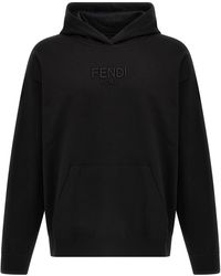 スウェット・トレーナー FENDI Logo hoodie Fendi Logo Hoodie in Gray for Men | Lyst