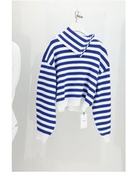 Celine - High Neck Sweater-Royal/Royal Cotton - Lyst